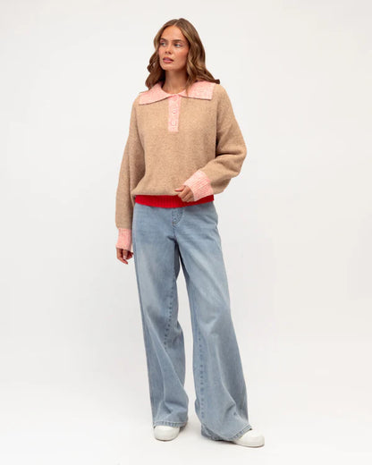 Contrast Trim Sweater