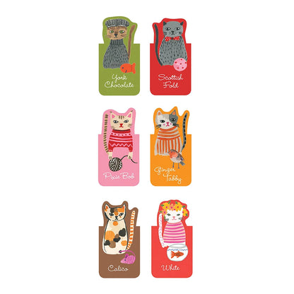 Cool Cats Magnetic Bookmarks - Set of 6