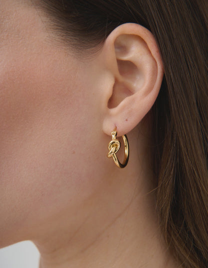 Corrina 18K Gold Plated Knot Hoop Earrings