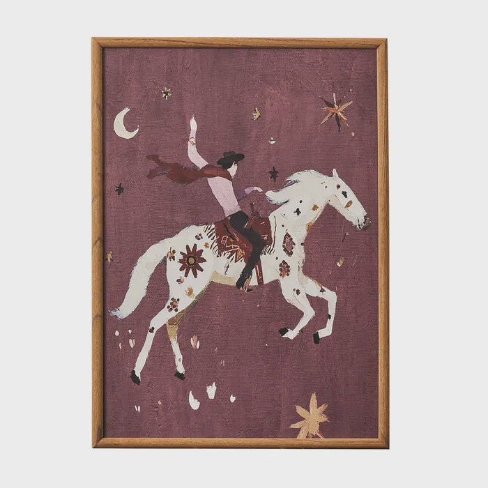 Cowboy Frame Glass Print