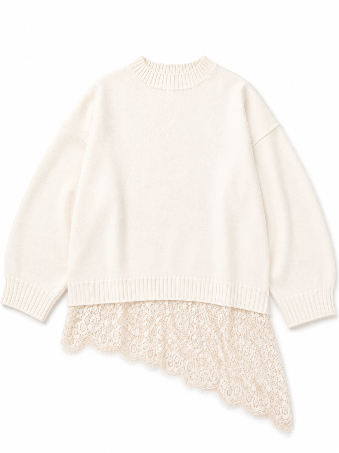 Cream Lace Knit Jumper