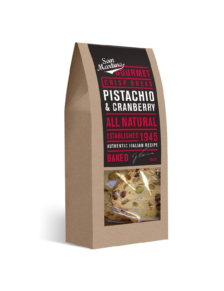 Pistachio and Cranberry Gourmet Crisp Bread