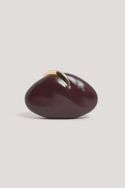 Crista Metal Clasp Event Clutch - Wine