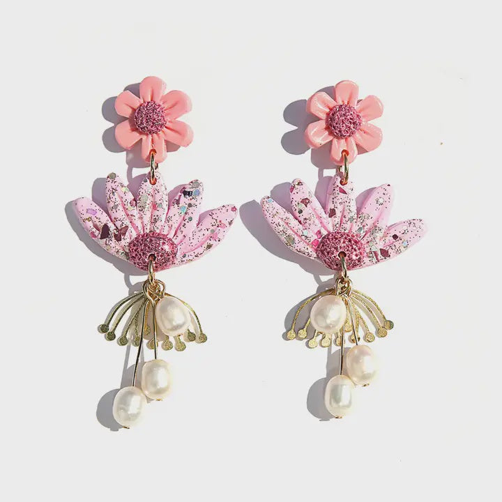 Daisy Blossom Dangle Earrings