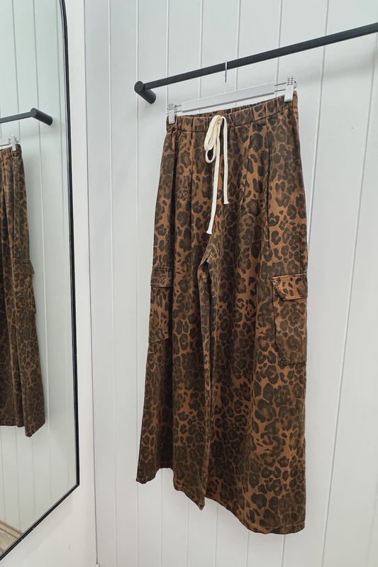 Dark Leopard Cargo Pants