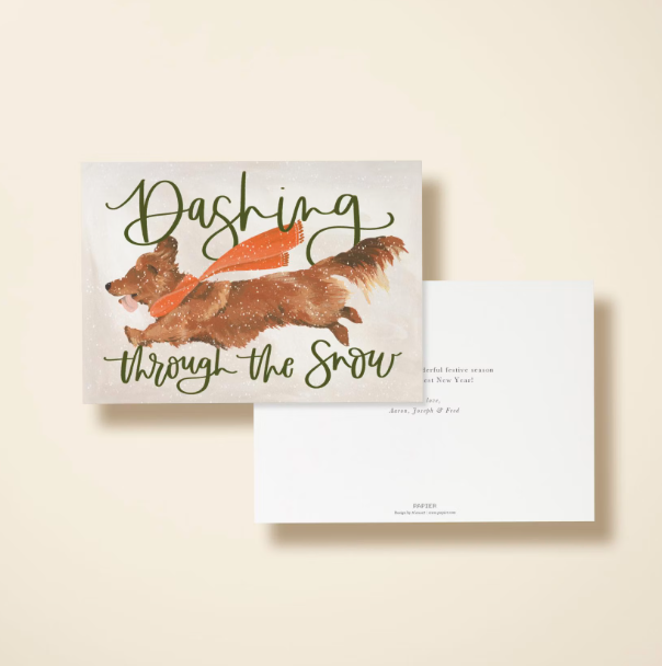 Dashing Dog Christmas Greeting Card