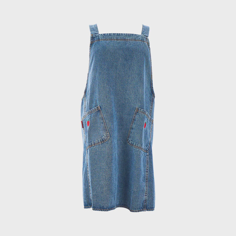 Apple Embroidery Denim Apron