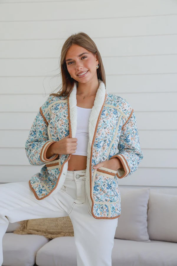 Ditsy Floral Jacket - Blue