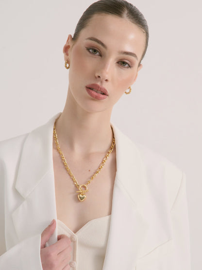 Divinity Heart 18k Gold Plated Necklace