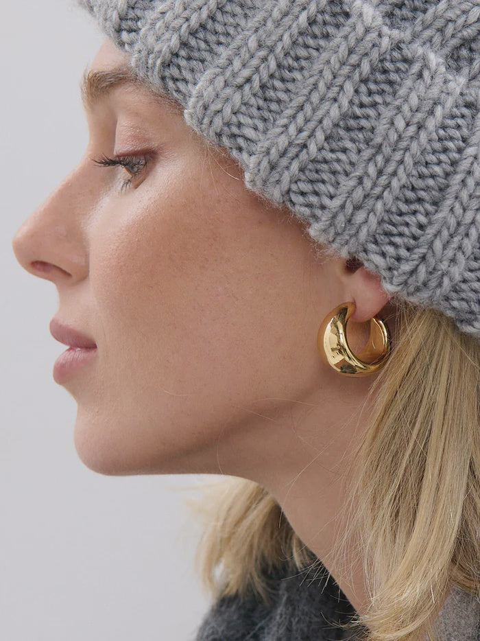 Dome Huggie Gold Earrings
