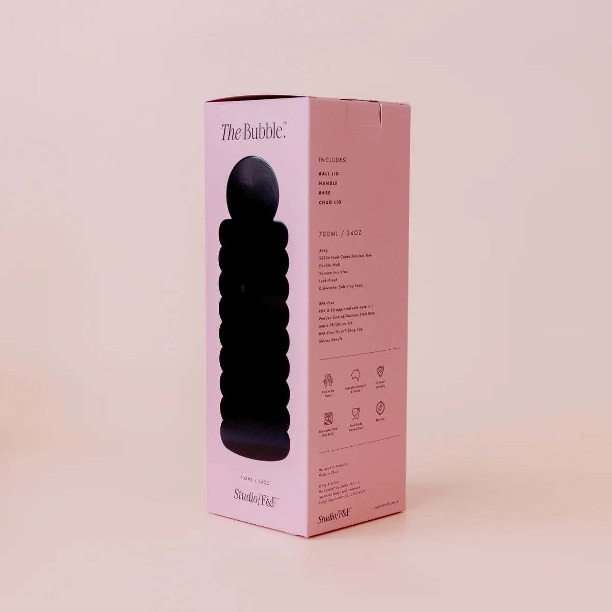 The Bubble - Dusty Rose - Reusable Water Bottle 700ml