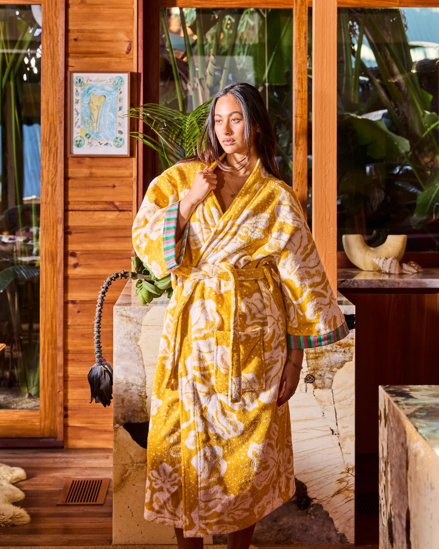 Kip&amp;Co x Anna Spiro Elsternwig Fig Terry Bath Robe