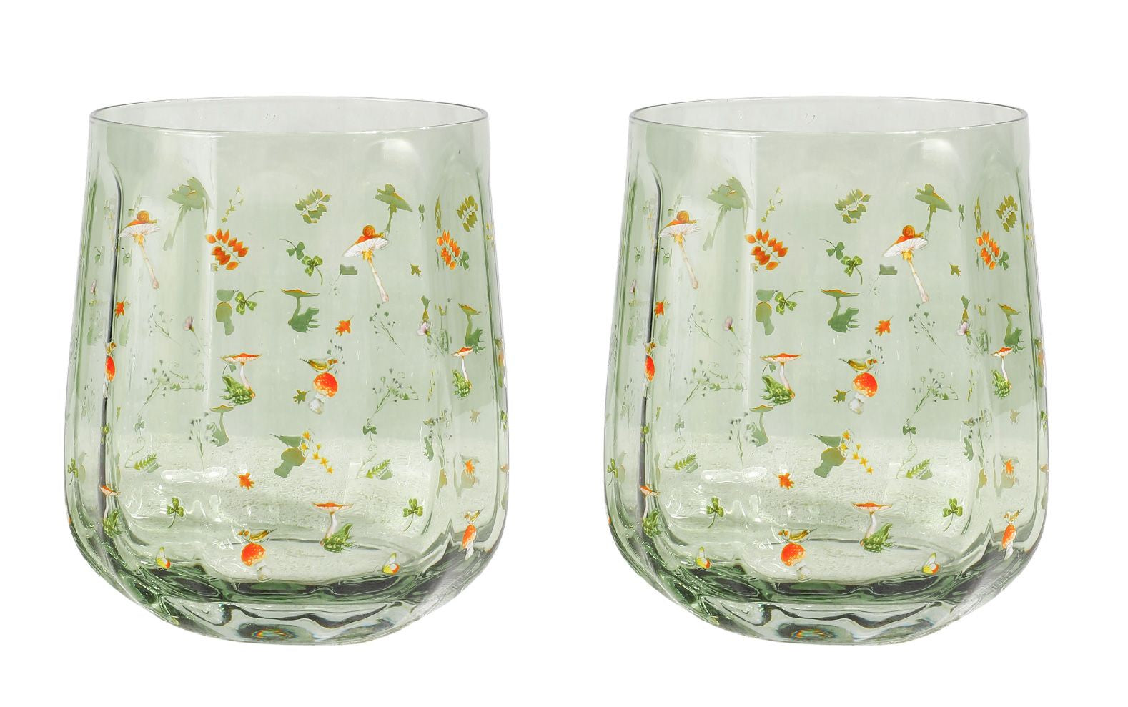 Enchanted Garden Coupe Glasses Set 0f 2