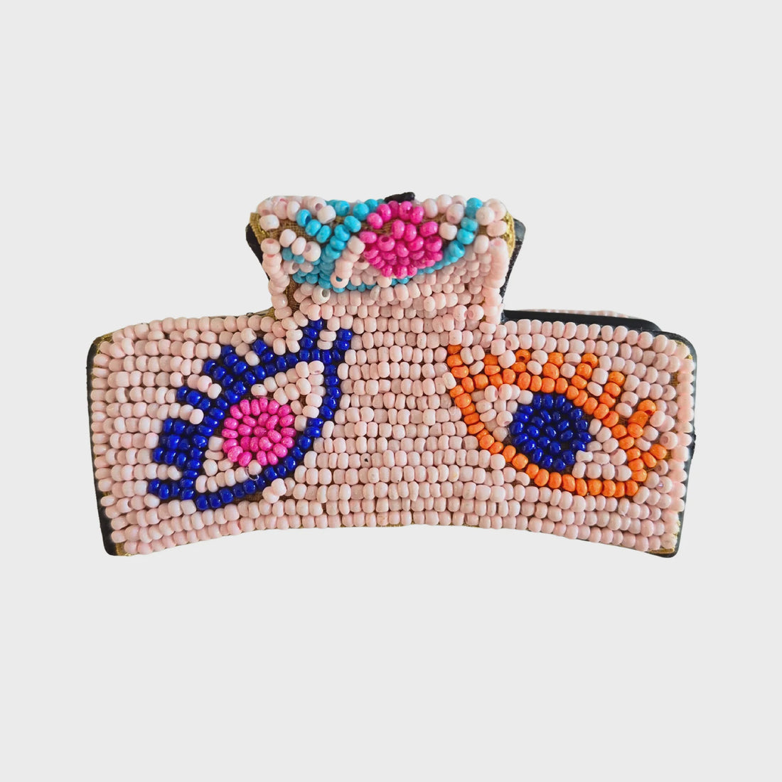 Evil Eye Beaded Claw Clip