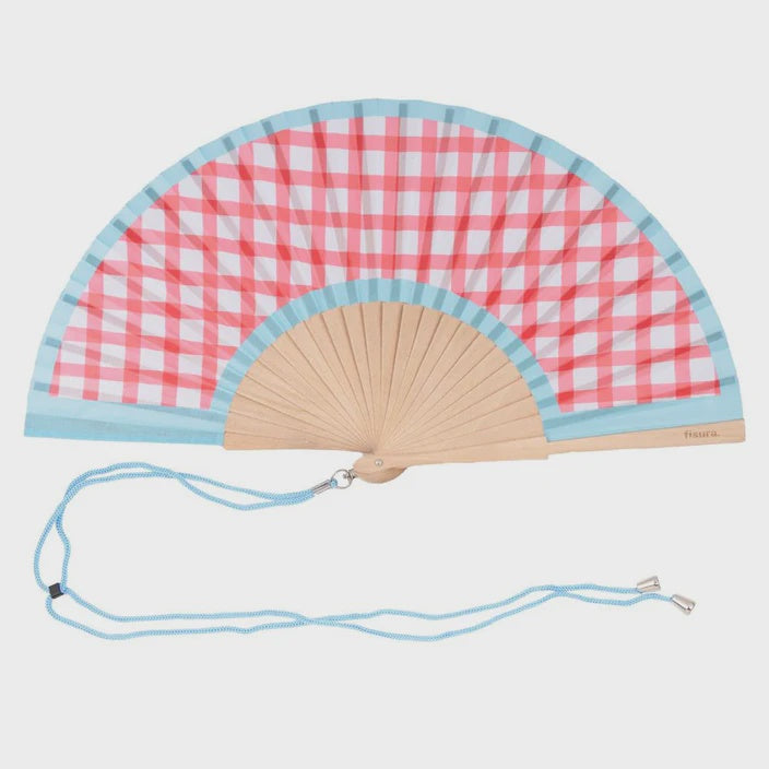 Hand Fan - Pink Vichy
