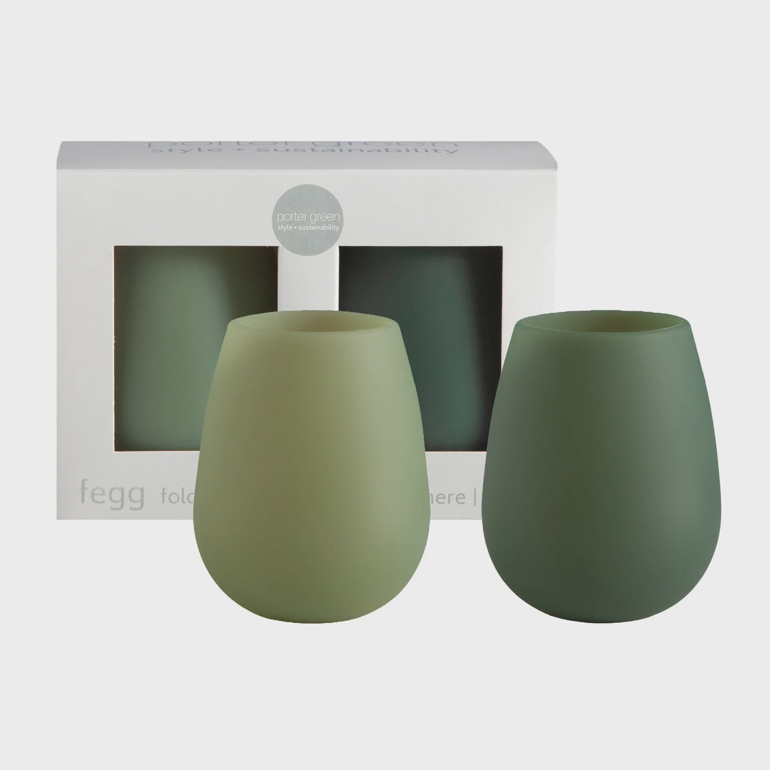 Fegg Silicone Tumblers  - Sage &amp; Olive Set of 2