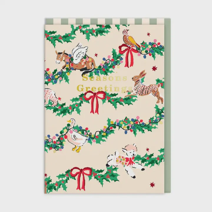 Festive Animals Christmas Greeting Card