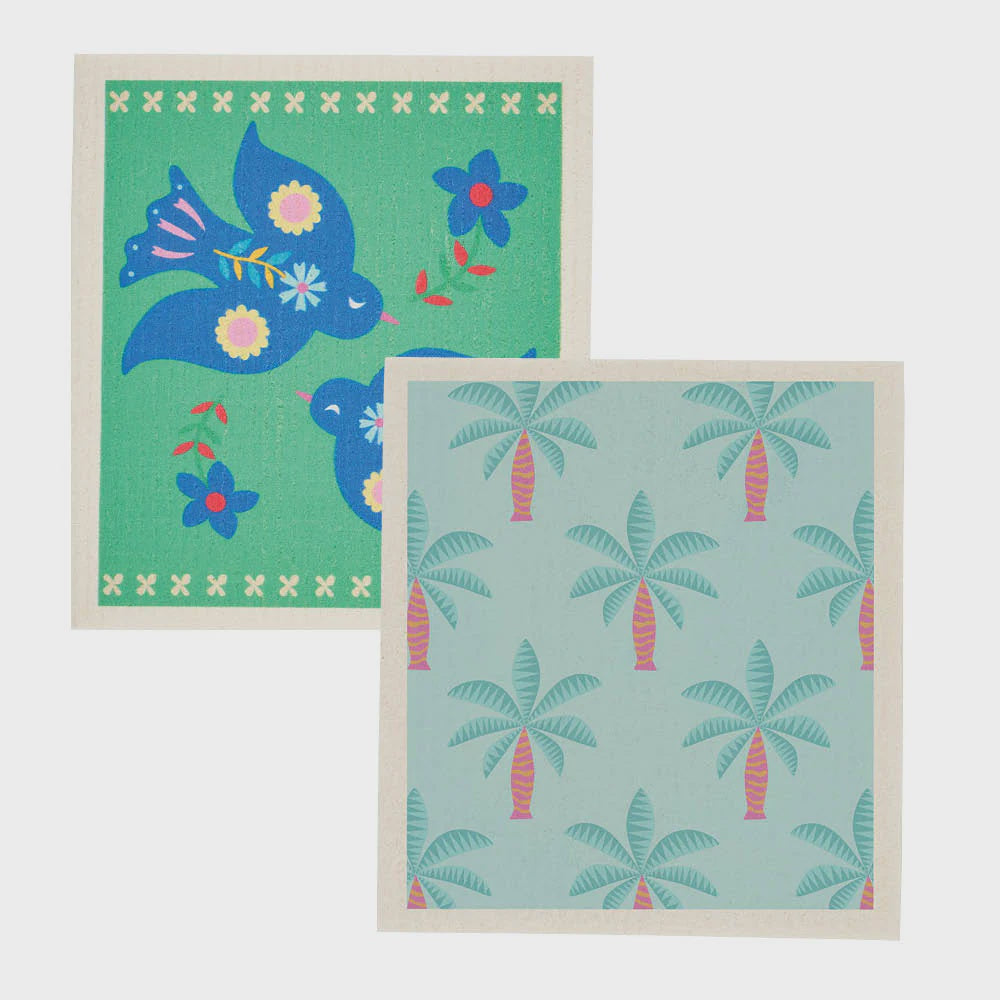 Swedish Style Dish Cloth - Fiesta Bird/Fiesta Palm