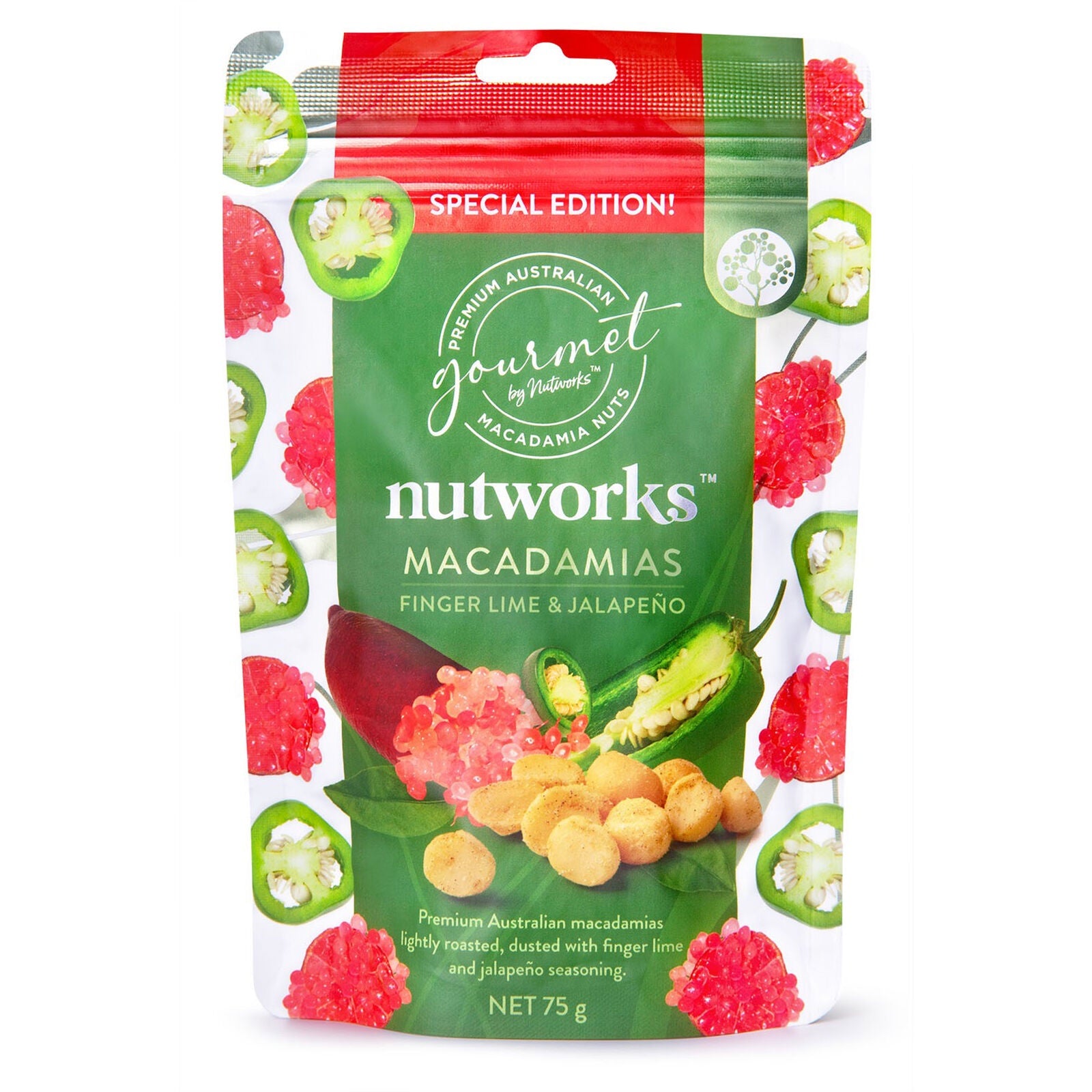 Nutworks Finger Lime &amp; Jalapeno Macadamias 75g