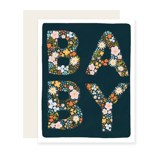 Baby Floral Letters Greeting Card