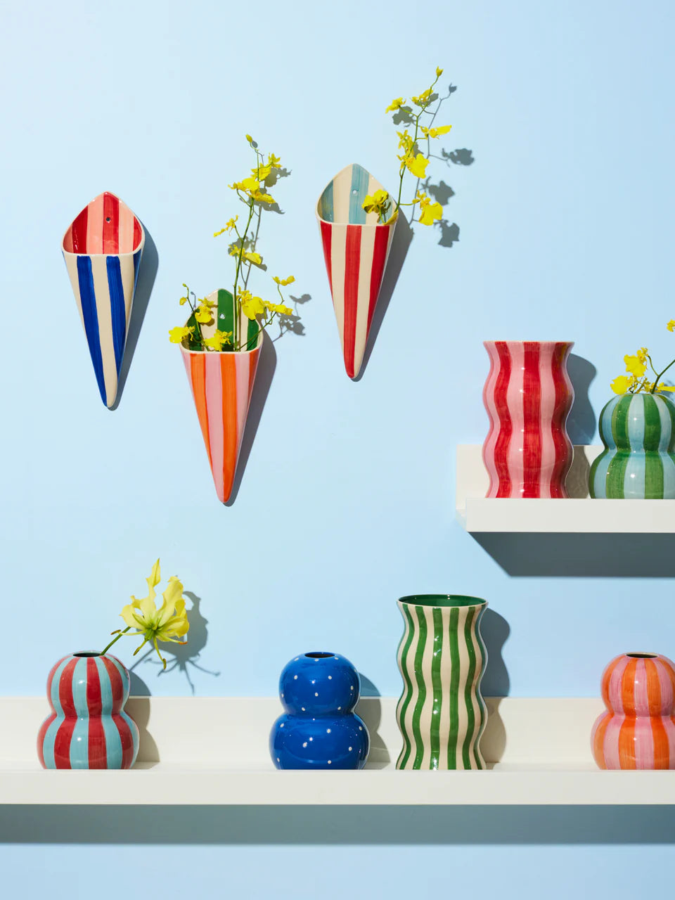 Folly Wall Vase Red Stripe