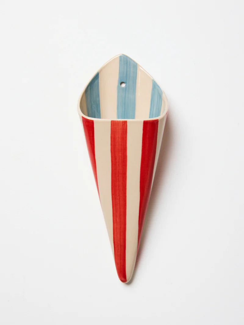 Folly Wall Vase Red Stripe