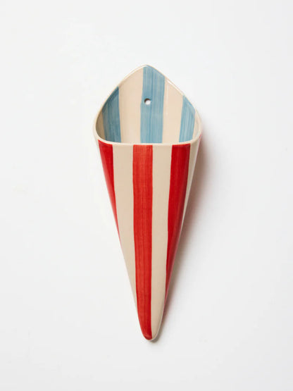 Folly Wall Vase Red Stripe