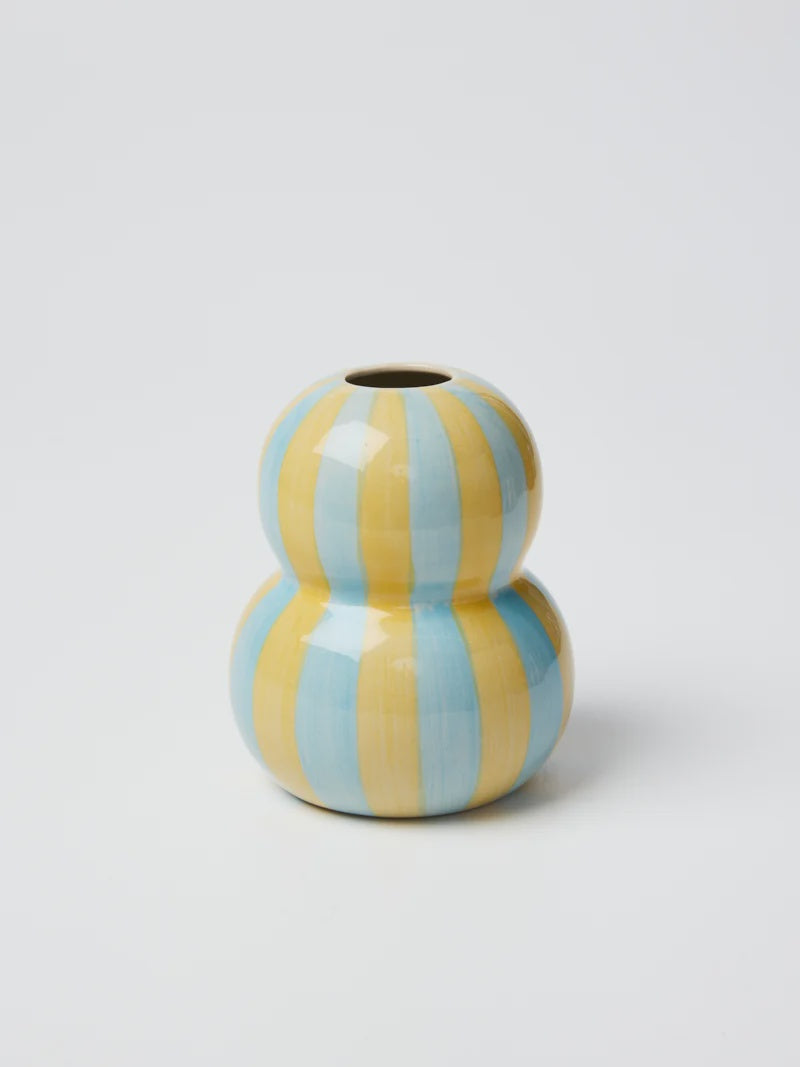 Fonda Vase - Blue Yellow Stripe