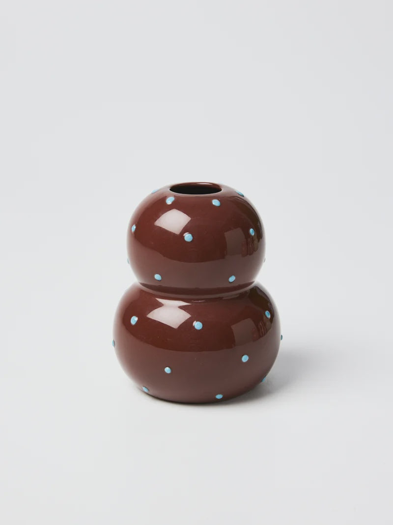 Fonda Vase - Brown Blue Spotty