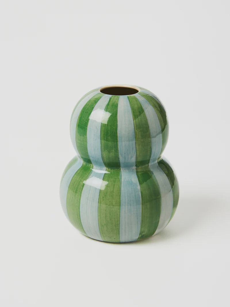 Fonda Green Blue Stripe Vase