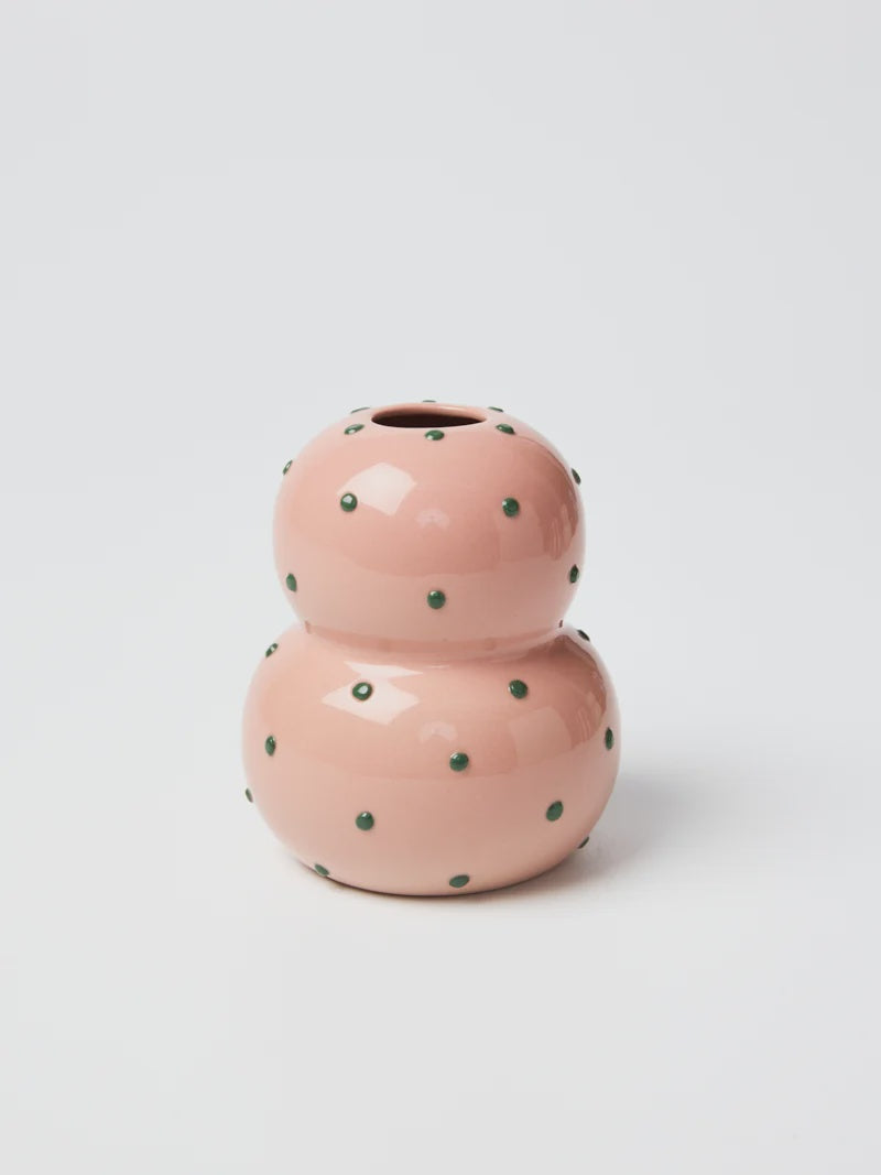 Fonda Vase - Pink Green Dotty