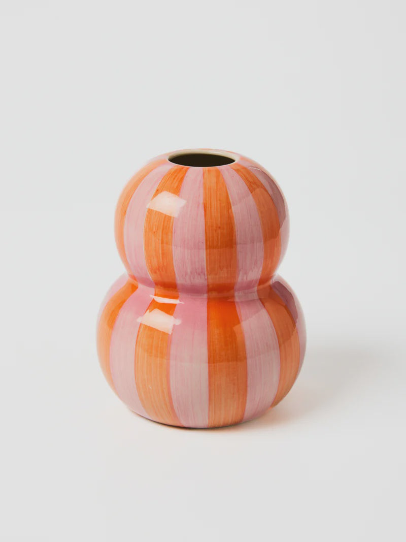 Fonda Pink Orange Stripe Vase