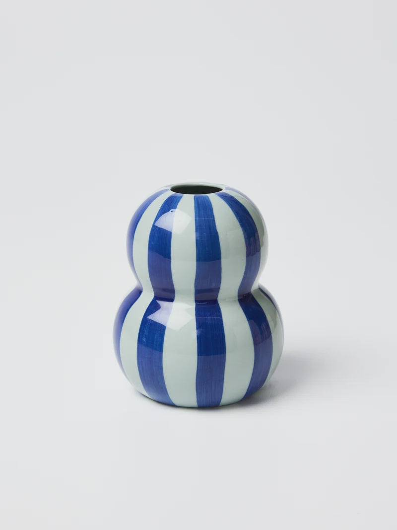 Fonda Vase - Tonal Blue Stripe