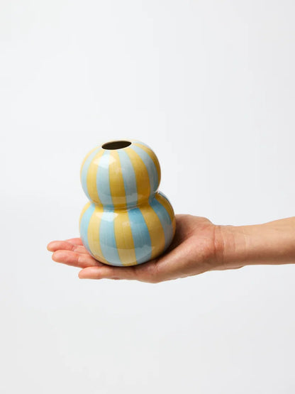 Fonda Vase - Blue Yellow Stripe