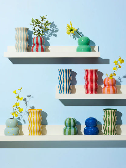 Fonda Green Blue Stripe Vase