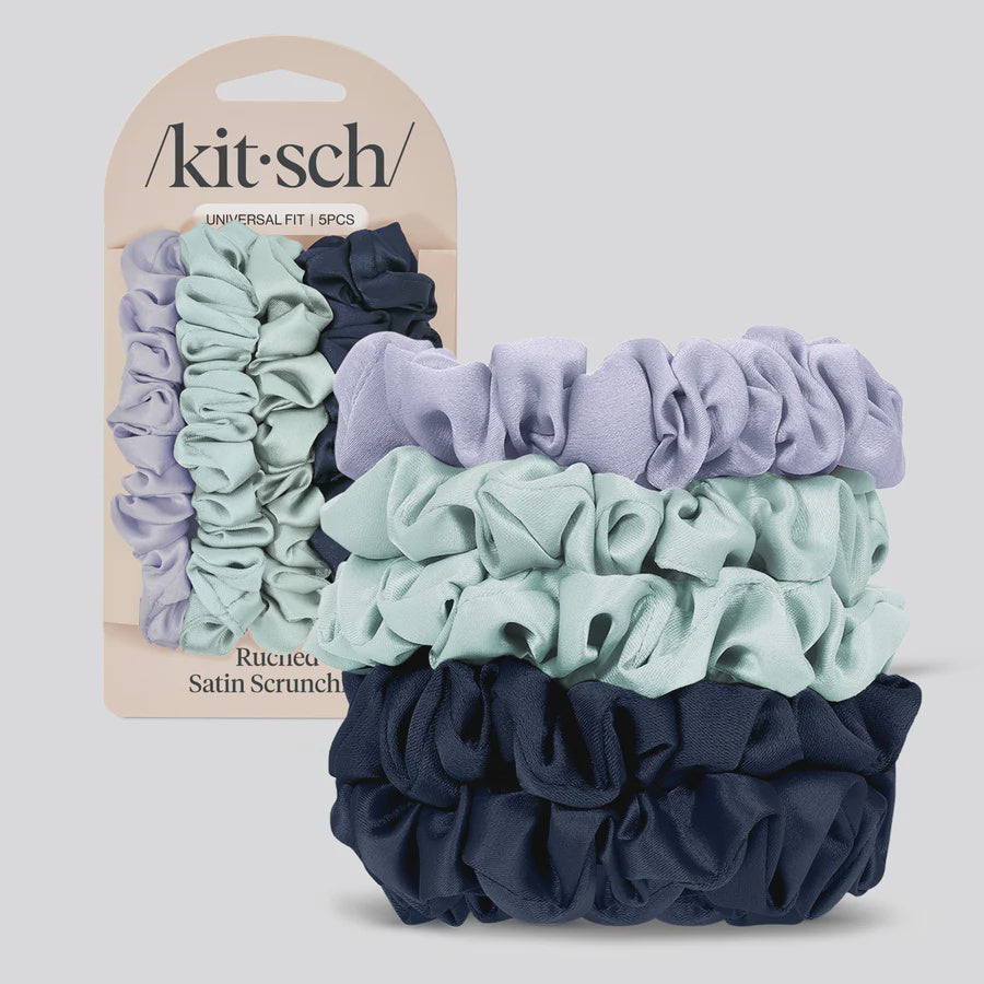 Ruched Satin Scrunchies - Garden Bouquet