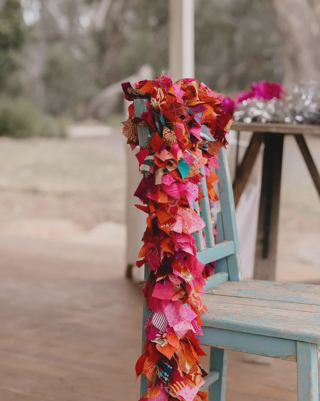 Vibrant Pink &amp; Red Fabric Garland