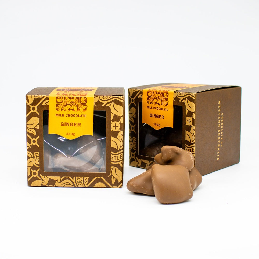 Boxed Milk Chocolate Ginger Pieces 150g