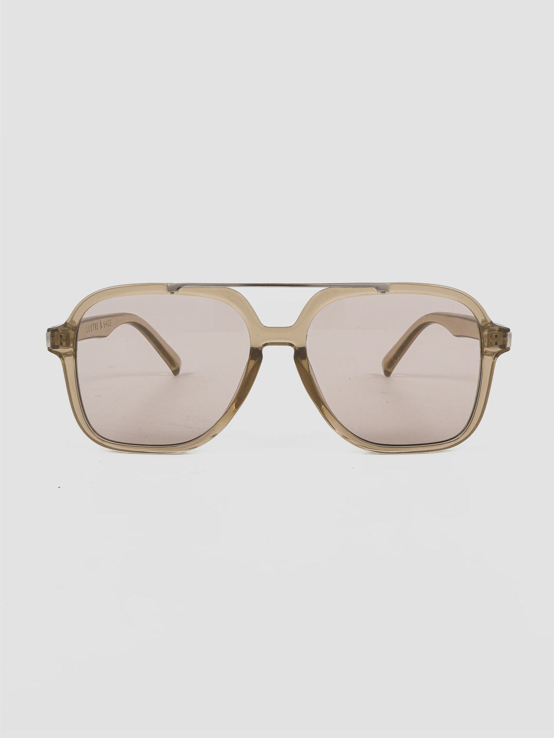 Giselle Clear Grey Aviator Sunglasses