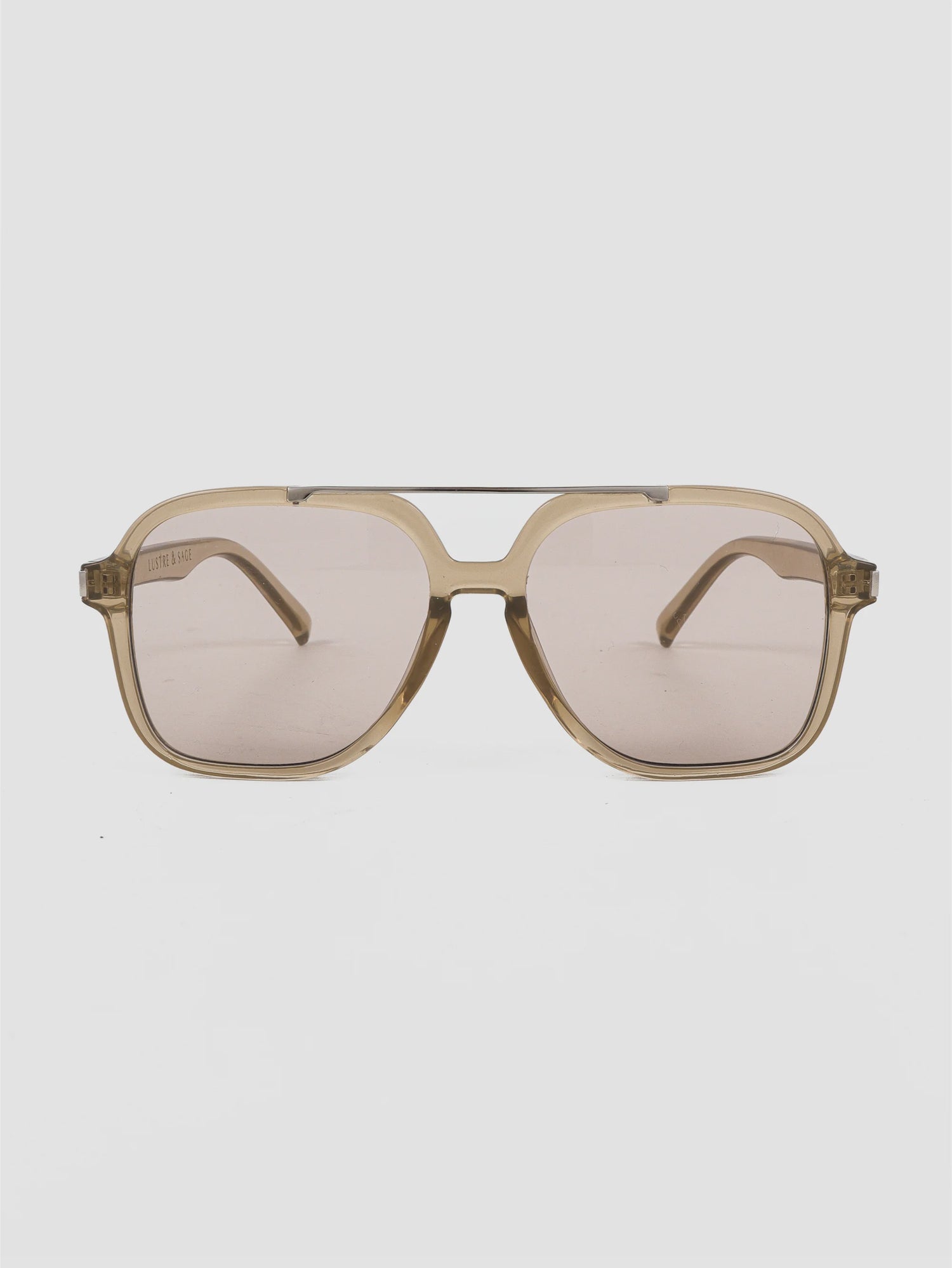 Giselle Clear Grey Aviator Sunglasses