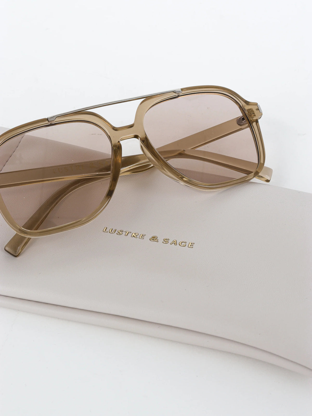Giselle Clear Grey Aviator Sunglasses