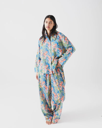 Kip&amp;Co x Anna Spiro Gladiolus Adult Organic Cotton Long Sleeve Shirt &amp; Pant Pyjama Set