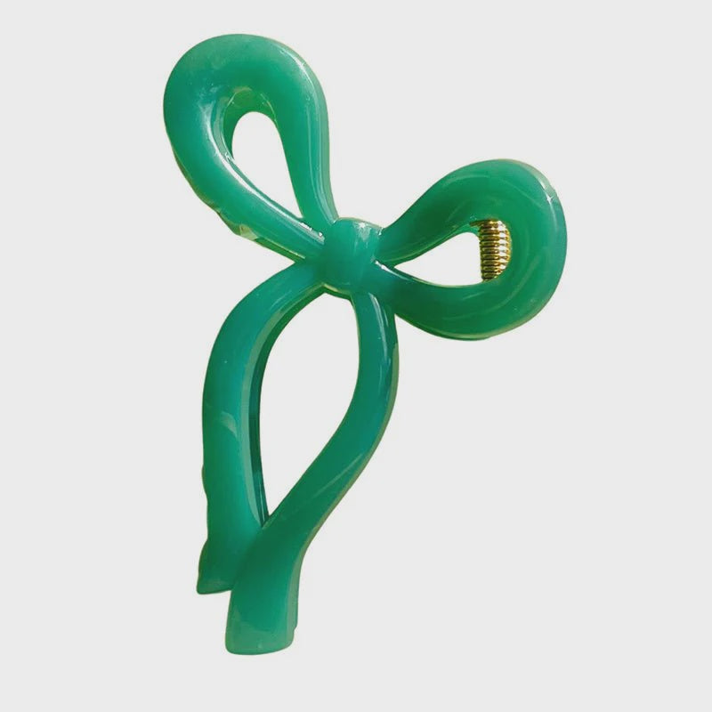 Bow Claw Clip - Green