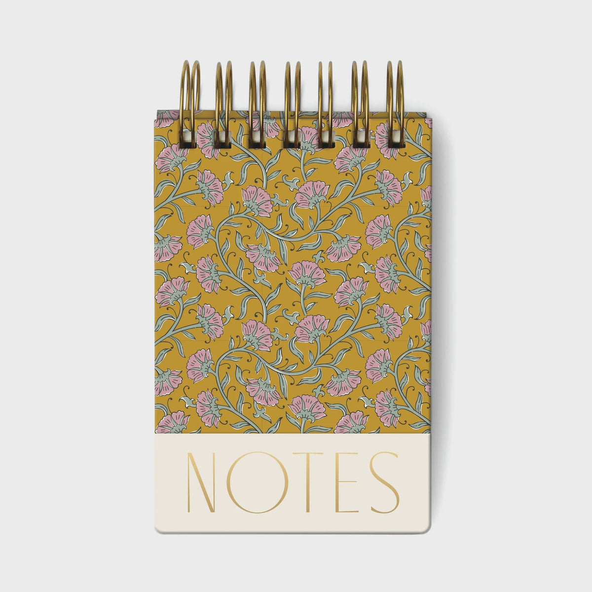 Twin Wire Chunky Notepad - Green Vintage Floral