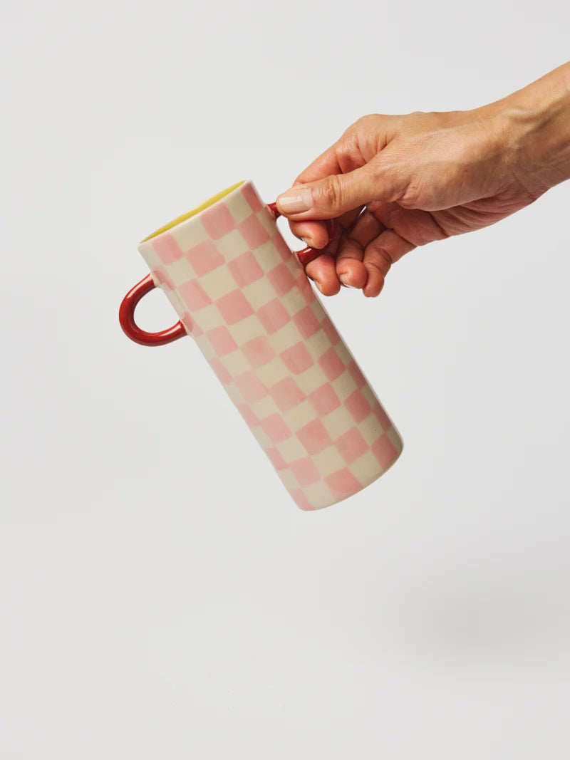 Griffe Pink Check Bud Vase
