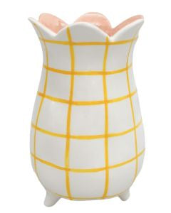 Halcyon Vase Peach & Yellow 18cm