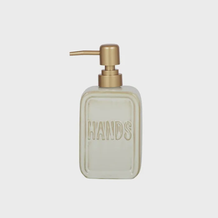 Hands Ceramic Soap Dispenser 8.5x18cm Ivory