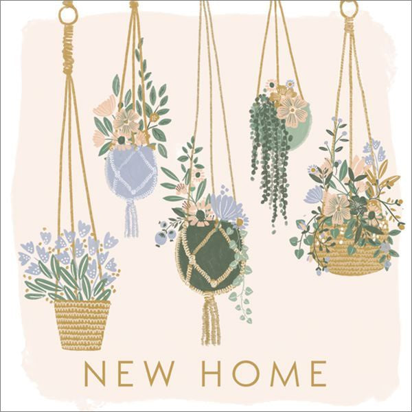 Hanging Baskets New Home Greeting Card