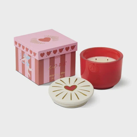 Charmed Glass Candle - Heart Wild Fig &amp; Rose