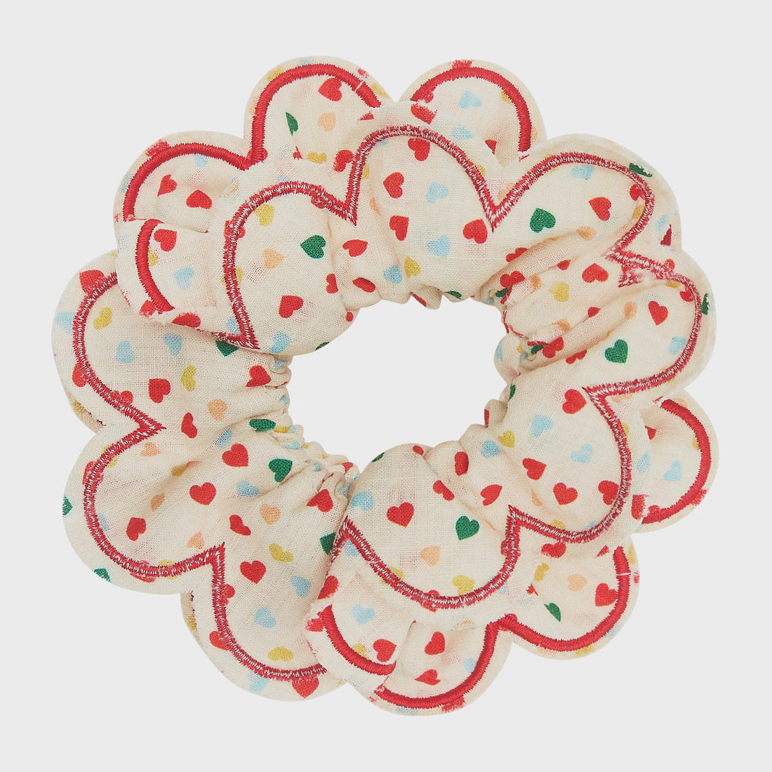 Heart Print Cotton Scrunchie